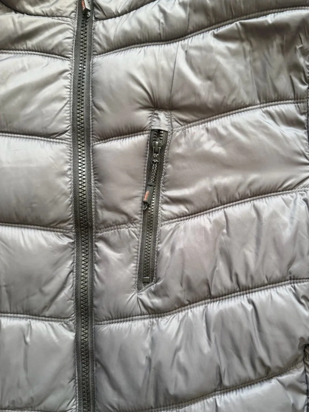 Hawke & Co Men’s S Hooded Quilted Lightweight Puffer Jacket Charcoal Gray EUC